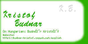 kristof budnar business card